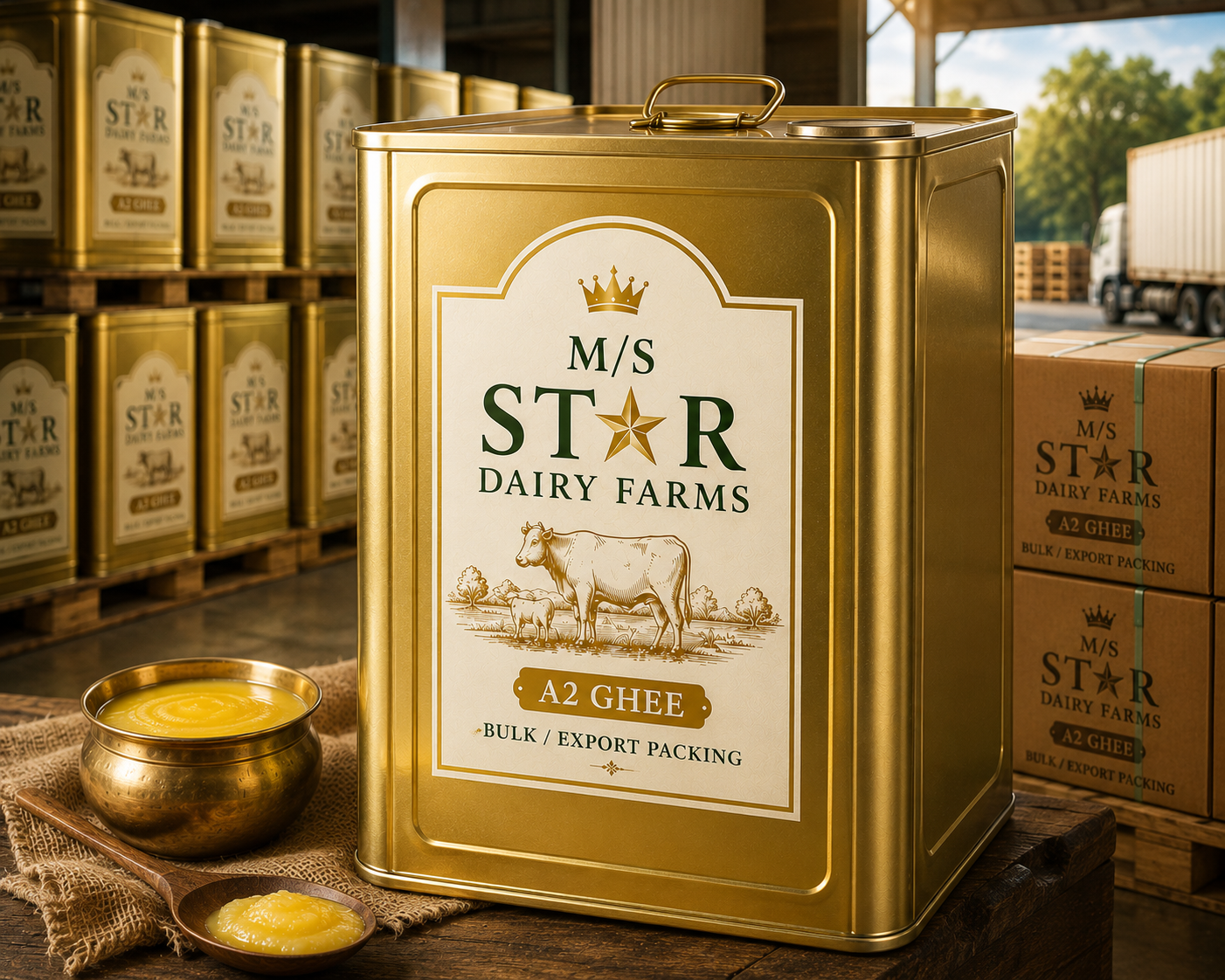 Bulk Export Packing A2 Ghee